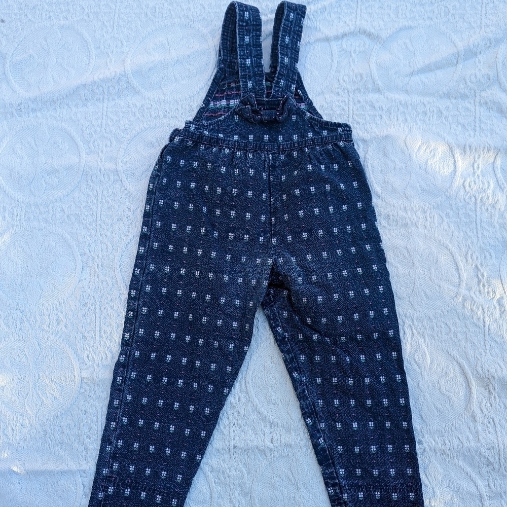Vintage OshKosh║Floral Denim Overalls║Size 4T - Picture 6 of 8